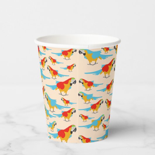 Colorful Tropical Macaw Pattern Papieren Bekers (Rechts)