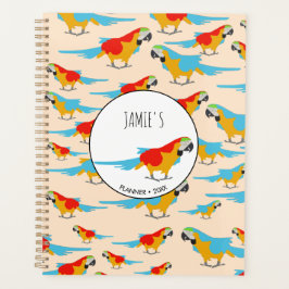 Colorful Tropical Macaw Pattern Planner