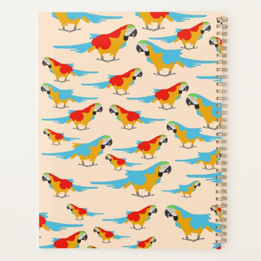 Colorful Tropical Macaw Pattern Planner (Achterkant)