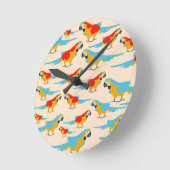 Colorful Tropical Macaw Pattern Ronde Klok (Hoek)