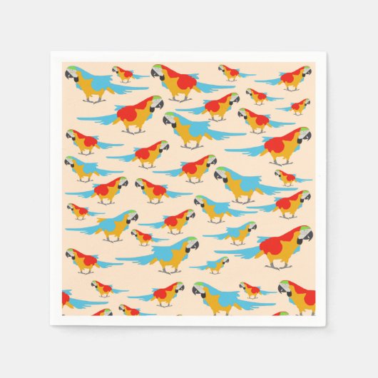 Colorful Tropical Macaw Pattern Servet (Voorkant)