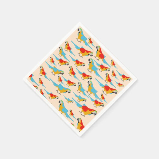 Colorful Tropical Macaw Pattern Servet (Hoek)