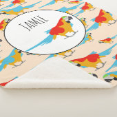 Colorful Tropical Macaw Pattern Sherpa Deken (3/4)