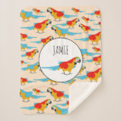 Colorful Tropical Macaw Pattern Sherpa Deken (Voorkant)