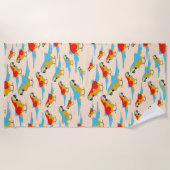 Colorful Tropical Macaw Pattern Strandlaken (Voorkant)