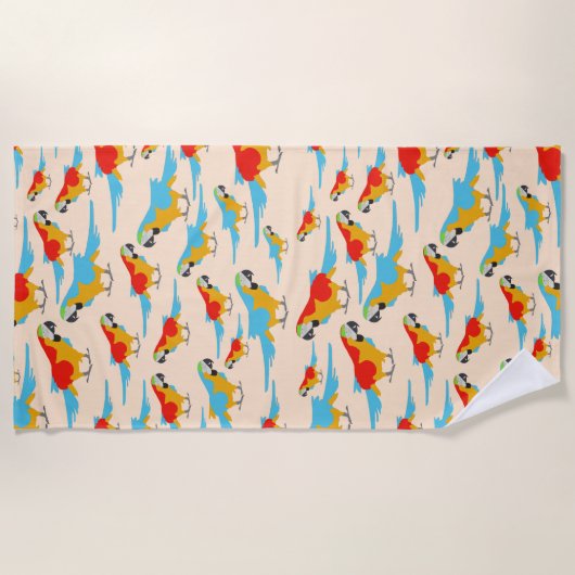 Colorful Tropical Macaw Pattern Strandlaken (Voorkant)