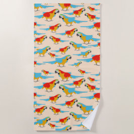 Colorful Tropical Macaw Pattern Strandlaken