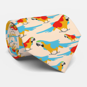 Colorful Tropical Macaw Pattern Stropdas