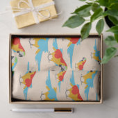 Colorful Tropical Macaw Pattern Tissuepapier (Geschenk)