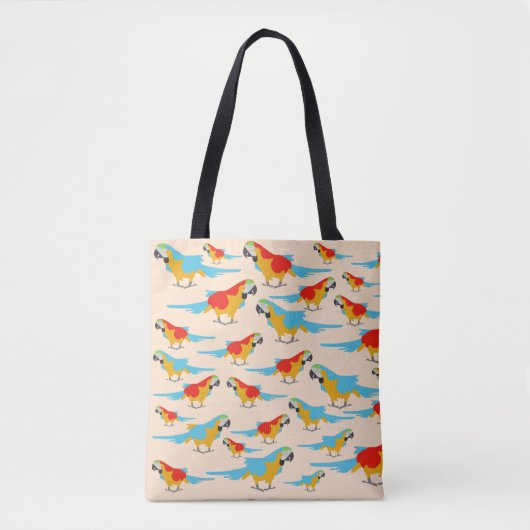 Colorful Tropical Macaw Pattern Tote Bag (Voorkant)