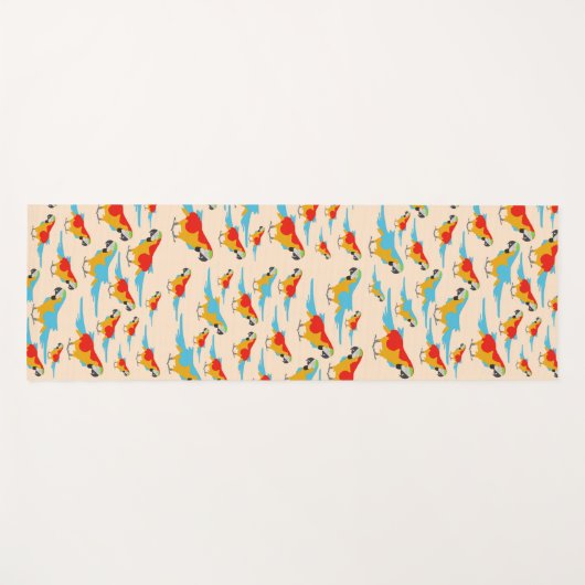 Colorful Tropical Macaw Pattern Yogamat (Voorkant (horizontaal))