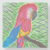 Colorful Tropical Macaw Stenen Onderzetter (Voorkant)