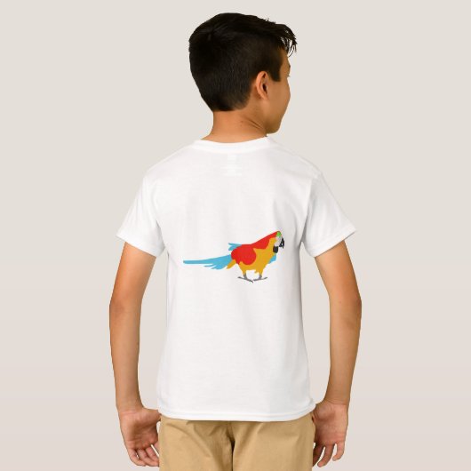 Colorful Tropical Macaw T-shirt (Achterkant volledig)