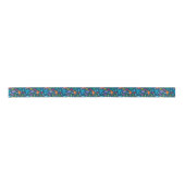 Colorful Tropical Marine Life Seamless Patroon Satijnen Lint (Voorkant)