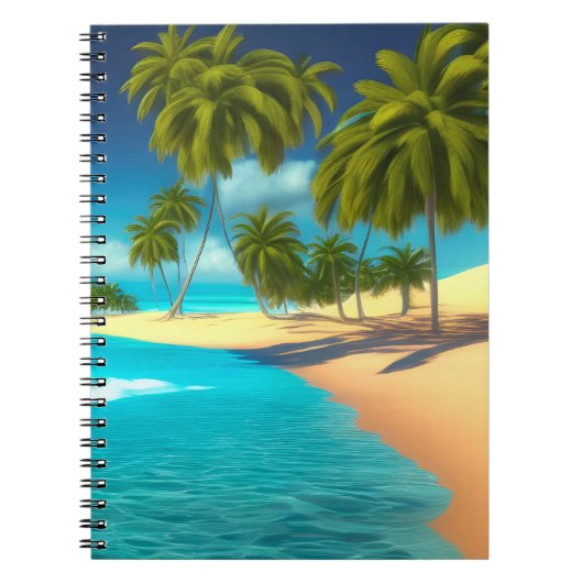 Colorful Tropical Ocean Palm's Journal Notitieboek (Voorkant)