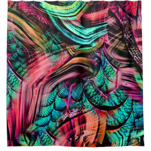 Colorful Tropical Oerwoud Douchegordijn (Voorkant)