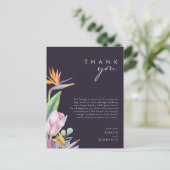 Colorful Tropical Paars Reception Hartelijk dank Briefkaart (Staand voorkant)