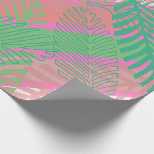 Colorful Tropical Palm Leaves Pattern Cadeaupapier (Hoek)