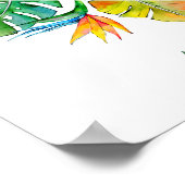 Colorful Tropical Paradise Luau Welkomsthuwelijk Poster (Hoek)