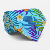 Colorful Tropical Paradise Pattern Stropdas (Opgerold)