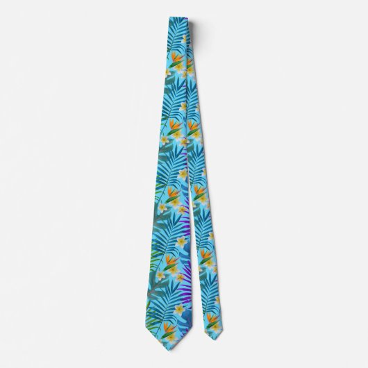 Colorful Tropical Paradise Pattern Stropdas (Voorkant)