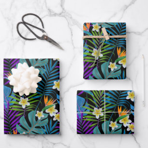 Colorful Tropical Paradise Planten Inpakpapier Vel