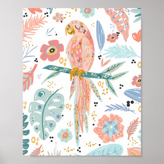 Colorful Tropical Parrot Poster (Voorkant)