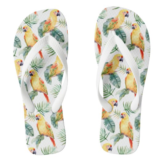 Colorful Tropical Parrot Teenslippers (Voetbed)