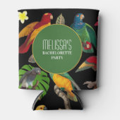 Colorful Tropical Parrots Bachelorette Weekend Blikjeskoeler (Voorkant)