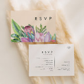 Colorful Tropical | Peach Menu Choice RSVP Card