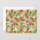 Colorful Tropical Pineapple Fruit Florence Pattern Briefkaart (Voorkant / Achterkant)