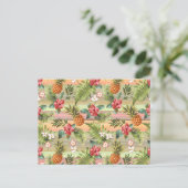 Colorful Tropical Pineapple Fruit Florence Pattern Briefkaart (Staand voorkant)
