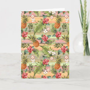 Colorful Tropical Pineapple Fruit Florence Pattern Kaart