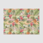 Colorful Tropical Pineapple Fruit Florence Pattern Tissuepapier (Voorkant)