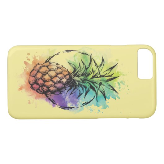 Colorful Tropical Pineapple Hoesje (Achterkant (Horizontaal))