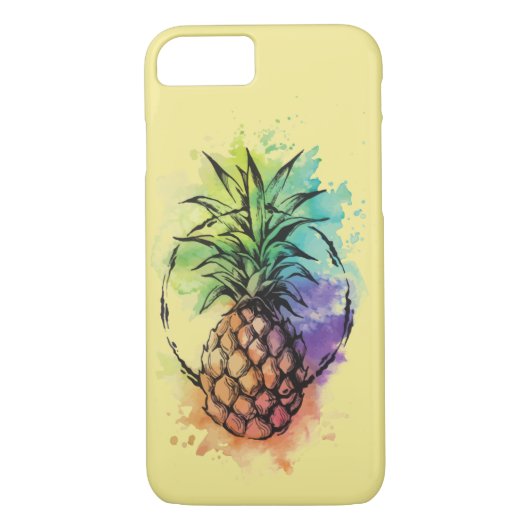 Colorful Tropical Pineapple Hoesje (Achterkant)
