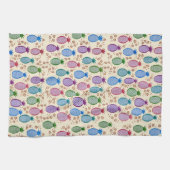 Colorful Tropical Pineapples Kitchen Towel Theedoek (Horizontaal)