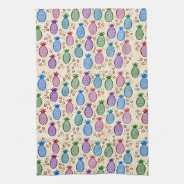 Colorful Tropical Pineapples Kitchen Towel Theedoek