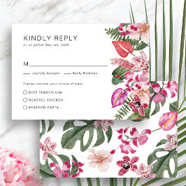 Colorful Tropical RSVP Kaartje