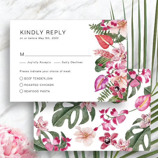 Colorful Tropical RSVP Kaartje
