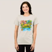 Colorful Tropical "Summer" Graphic T-Shirt (Voorkant volledig)