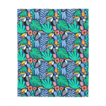 Colorful Tropical Toucan Bird Flowers Planten