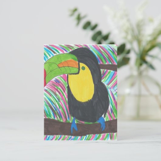 Colorful Tropical Toucan Briefkaart (Staand voorkant)