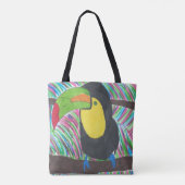 Colorful Tropical Toucan-Canvas tas (Achterkant)