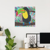 Colorful Tropical Toucan Poster (Thuiskantoor)