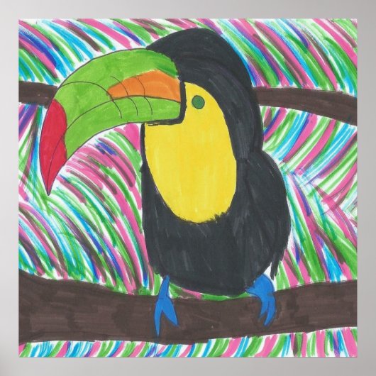 Colorful Tropical Toucan Poster (Voorkant)