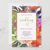 Colorful Tropical Wedding Kaart (Voorkant)