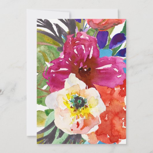 Colorful Tropical Wedding Kaart (Achterkant)