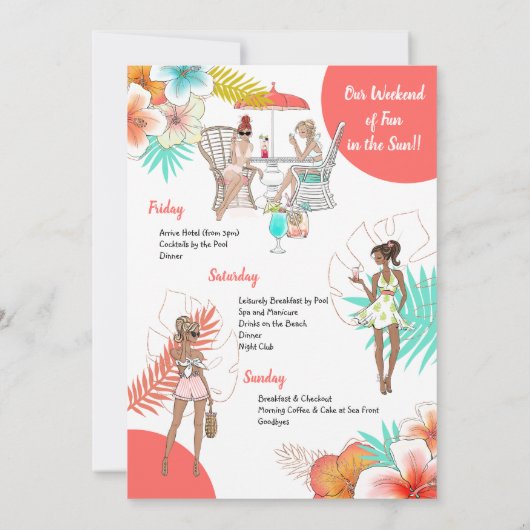 Colorful Tropical Weekend Itinerary Hen Kaart (Achterkant)