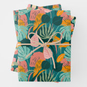 Colorful Tropicals: Fan Palms Inpakpapier Vel (In situ)